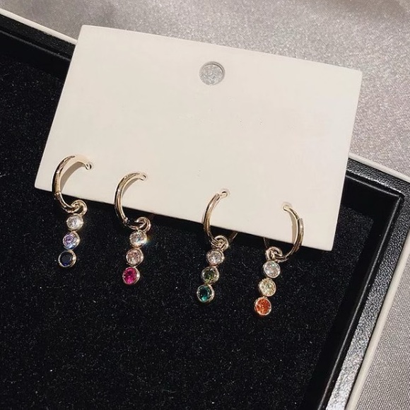 💥Insta two pairs set rainbow earrings - Picture 2 of 3